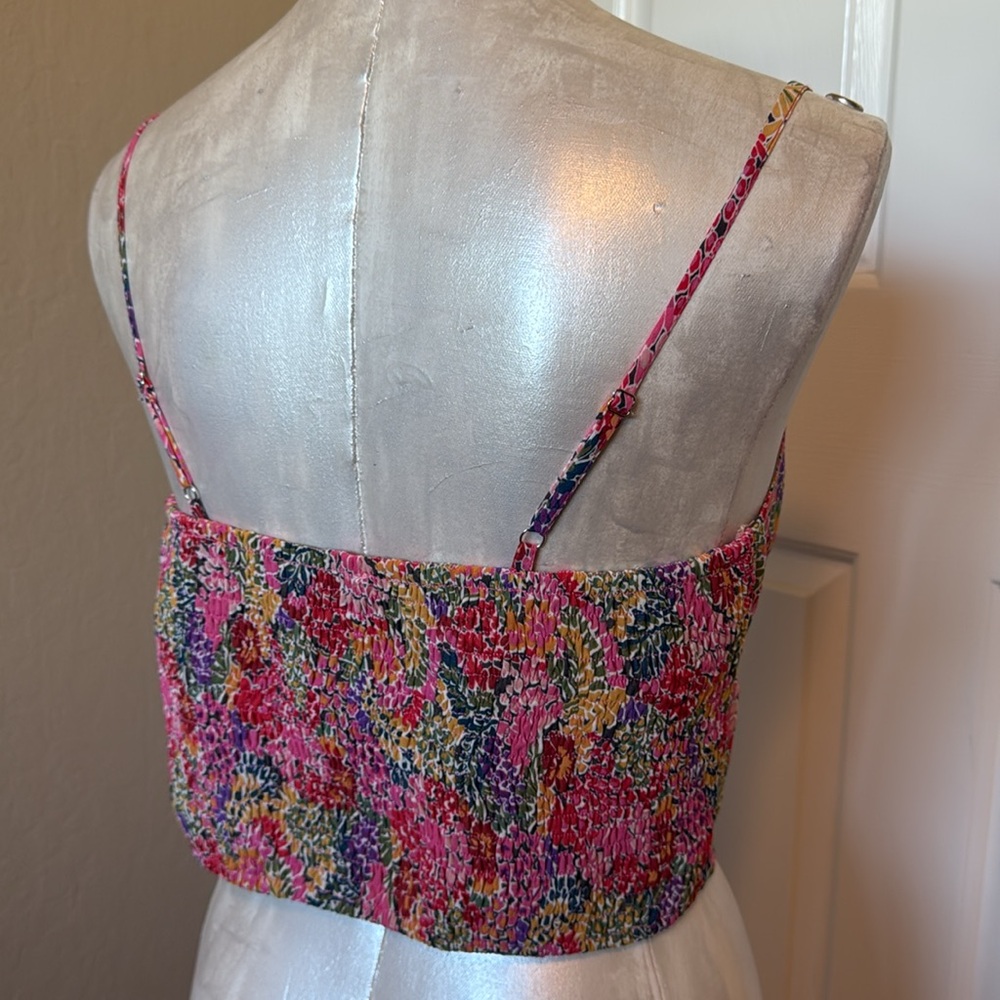 Azoe Women’s Floral Cropped Top Spaghetti straps- Size Large - Picture 4 of 10